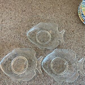 Fish Glass Trivet Plates - set of 3